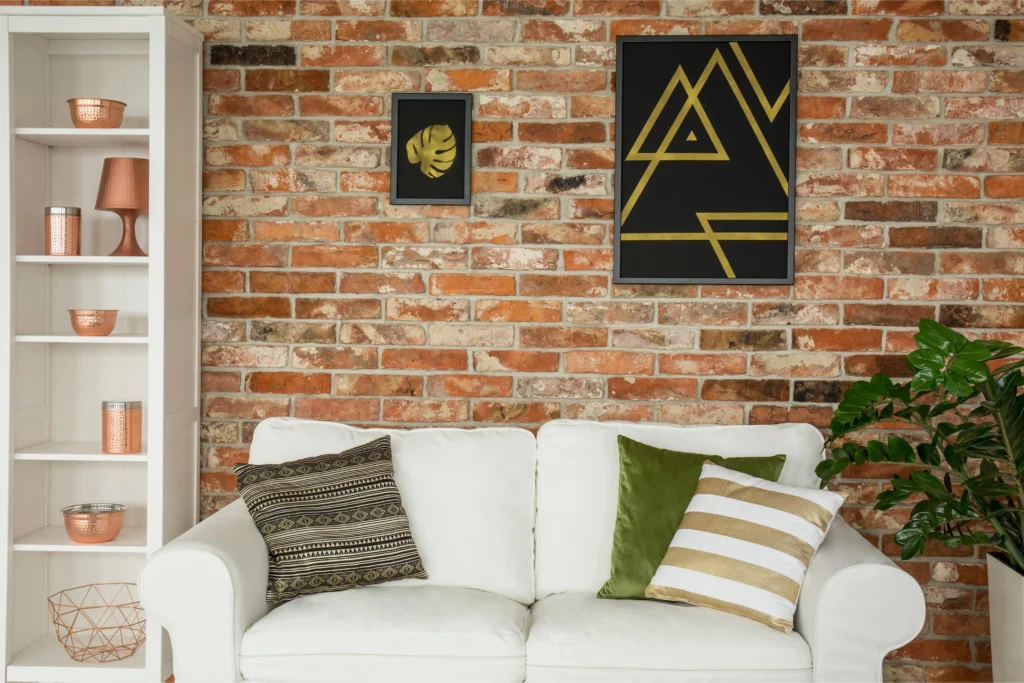 modern living room wall decor idea